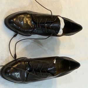 Stuart Weitzman heeled tie oxfords - brown 10